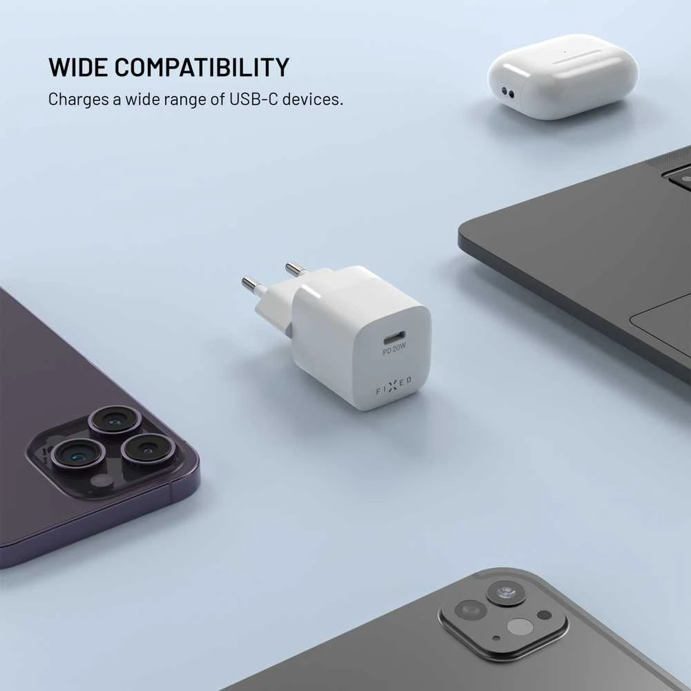 Fixed Įkroviklis fiksuotas Mini 1x USB-C 3 A (FIXC20M2-C-WH)
