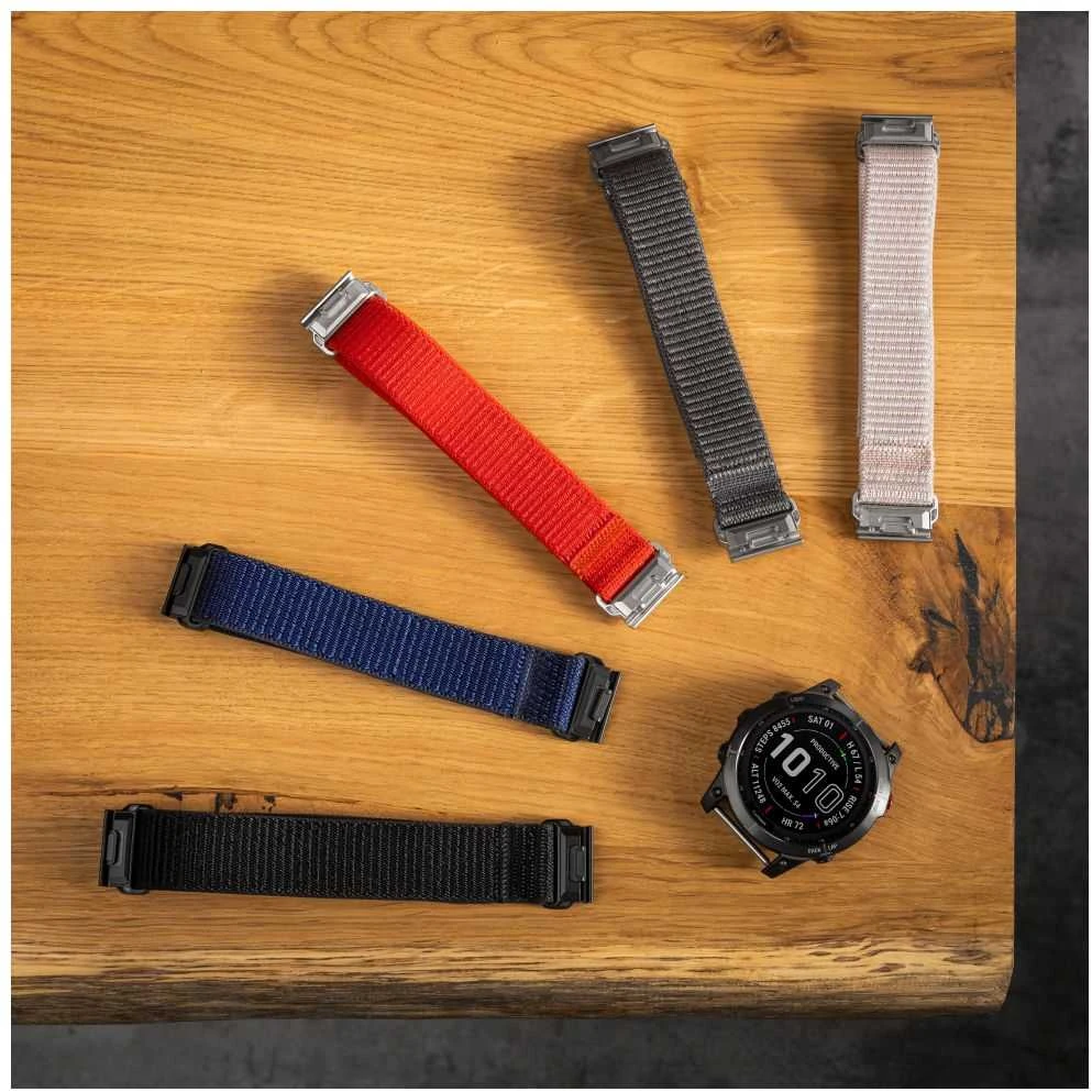 Fixed | Sportinis dirželis, skirtas „Garmin QuickFit“ 22 mm | 160–210 mm | Tamsiai pilkas | Nailonas