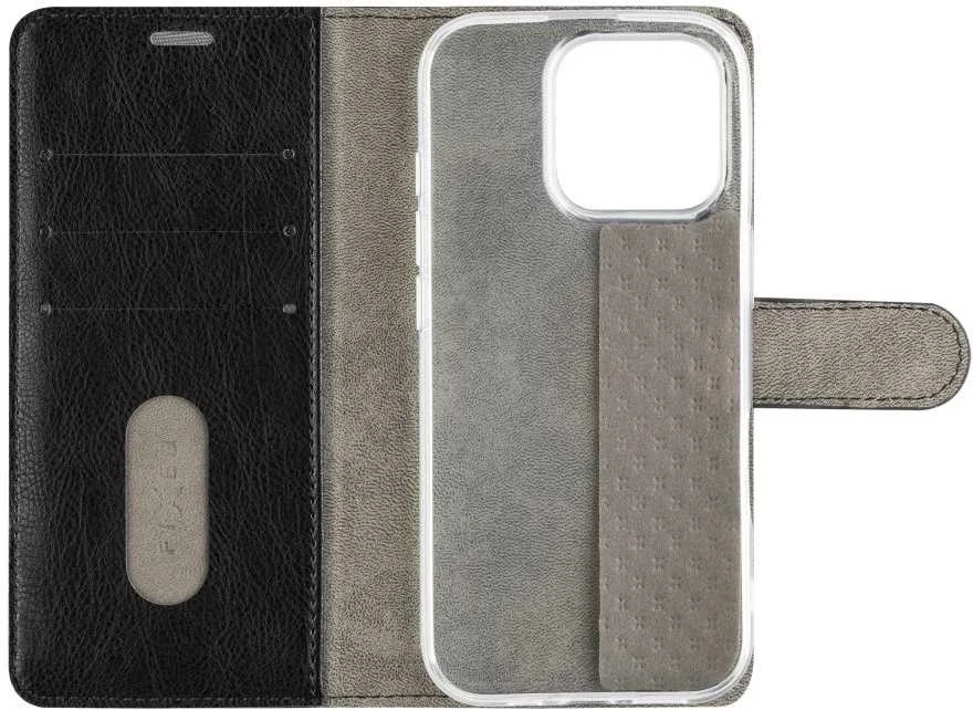 Fixed Fiksuotas Opus | Knygų dėklas | Apple | iPhone 16 Pro | Oda | Juodas