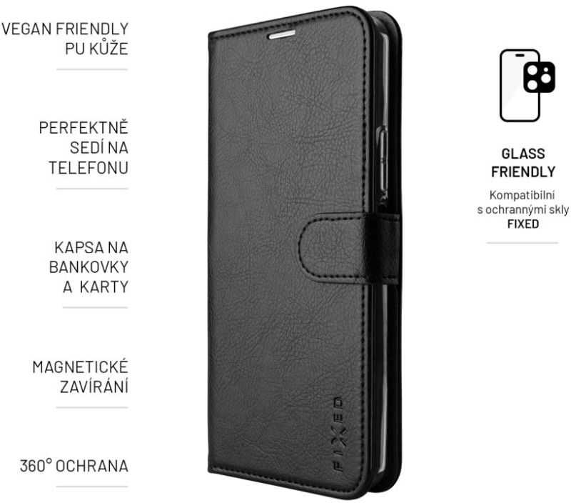 Dėklas tipo knyga FIXED Opus Apple iPhone 15 Plus, juoda