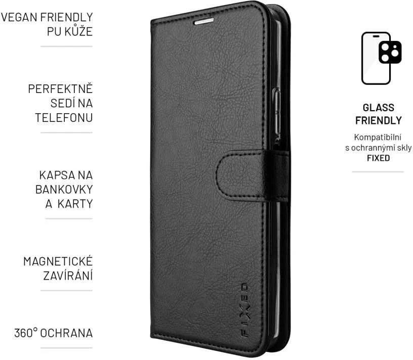 Fixed Ištaisyta | Opus, skirtas Xiaomi Redmi Note 12S | FIXOP3-1104-BK | Knygų dėklas | Xiaomi | Redmi Note 12S | Oda | Juodas