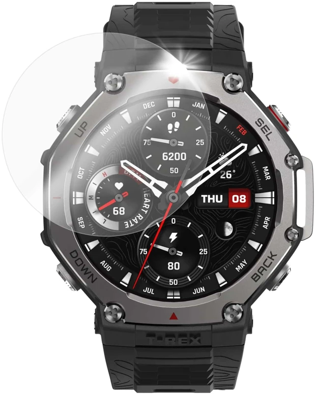 Fiksuotas Grūdintas stiklas Protectif FIXED pro išmanusis laikrodis Amazfit T-Rex 3 2 vnt. pakuotėje skaidrus