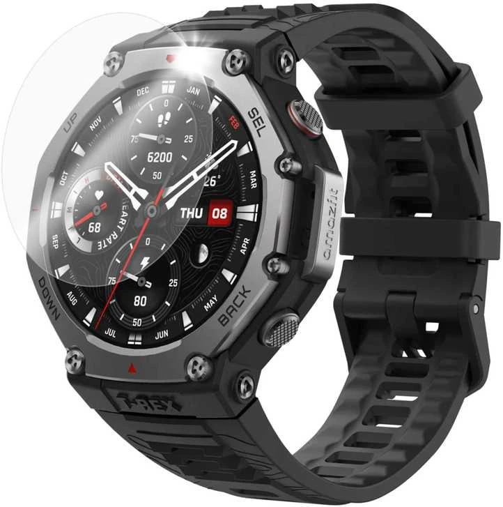 Fiksuotas Grūdintas stiklas Protectif FIXED pro išmanusis laikrodis Amazfit T-Rex 3 2 vnt. pakuotėje skaidrus