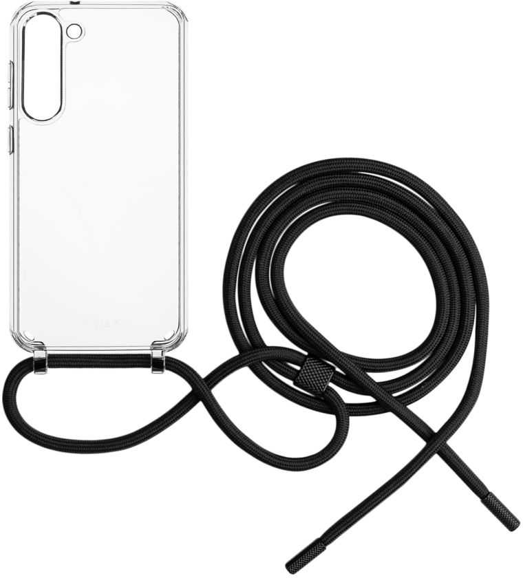 „FIXED Pure Neck“ dėklas su juodu kaklo dirželiu, skirtas „Samsung Galaxy S23+“