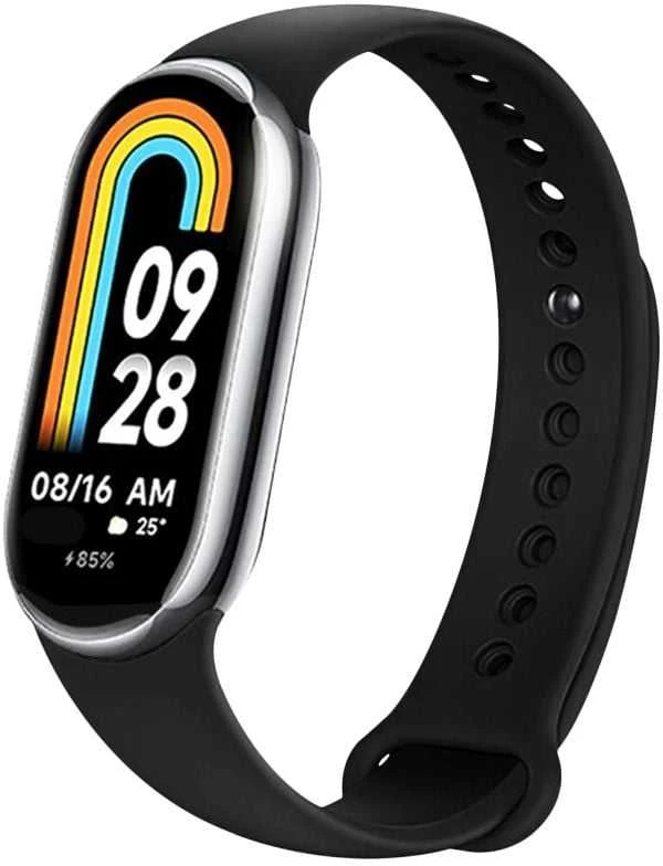 FIXED Silikoninis dirželis Silikoninis dirželis skirtas Xiaomi Mi Band 8 juodas