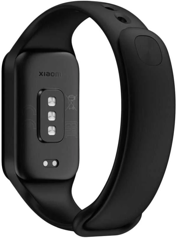 Fixed Fiksuotas silikoninis dirželis ant opaski Xiaomi Smart Band 8 Active/9 Active, juodas
