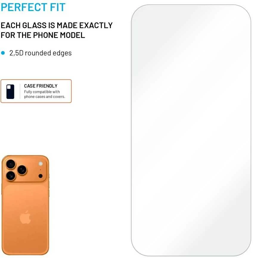 Fixed Fiksuota ekrano apsauga | Apple | iPhone 17 Pro Max | Grūdintas stiklas | Skaidrus | 2.5D
