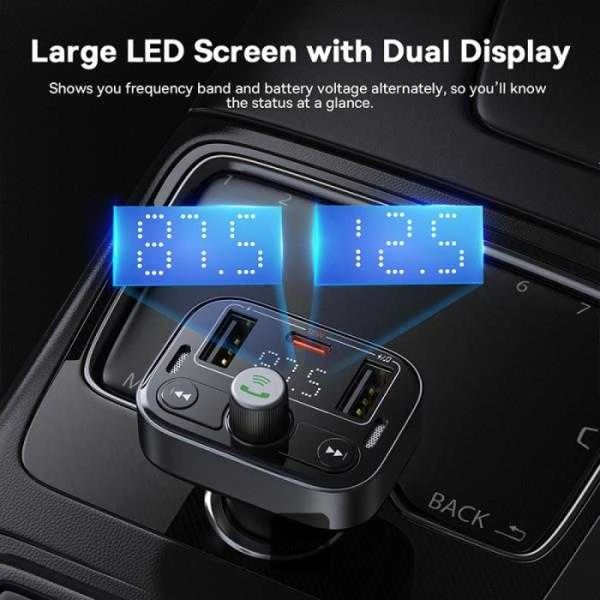 FM siųstuvas Baseus S-09 Pro, Bluetooth (juodas)