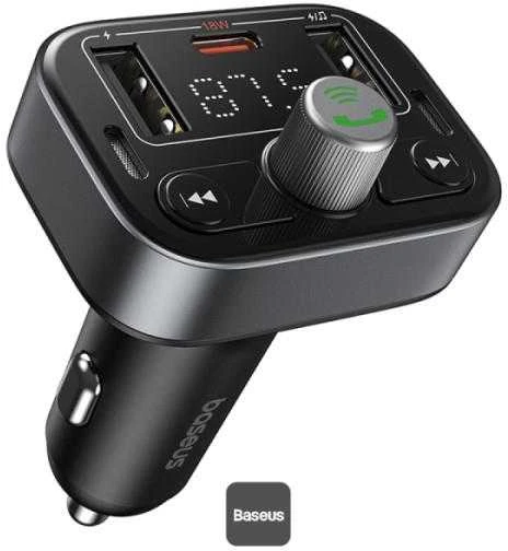 FM siųstuvas Baseus S-09 Pro, Bluetooth (juodas)
