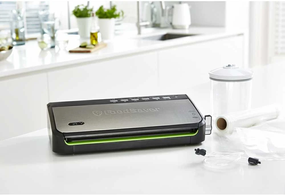 Food Saver Vakuumavimo Aparatas - Foodsaver Ffs005x 0.5 Mbar Juodas Nerūdijančio Plieno