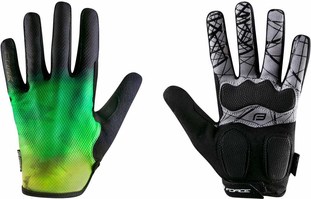 FORCE MTB CORE summer pirštinės, fluo-žalias dydis S