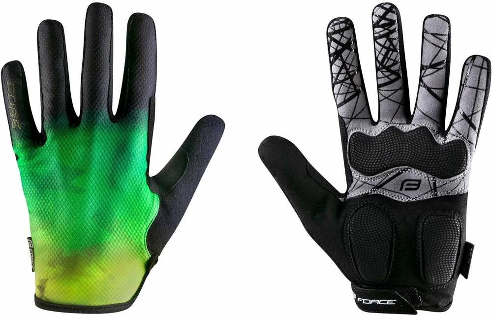 FORCE MTB CORE summer pirštinės, fluo-žalias dydis S