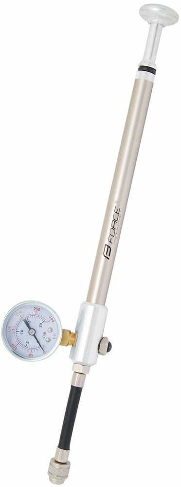 FORCE SHOCK inflator for suspension forks, sidabrinis