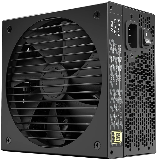 Fractal Design ION auksinis 3 750W, kompiuterio maitinimo šaltinis - juodas, 750 vatų