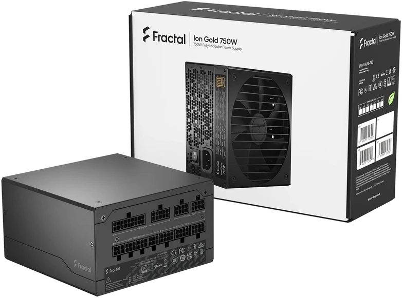 Fractal Design ION auksinis 3 750W, kompiuterio maitinimo šaltinis - juodas, 750 vatų