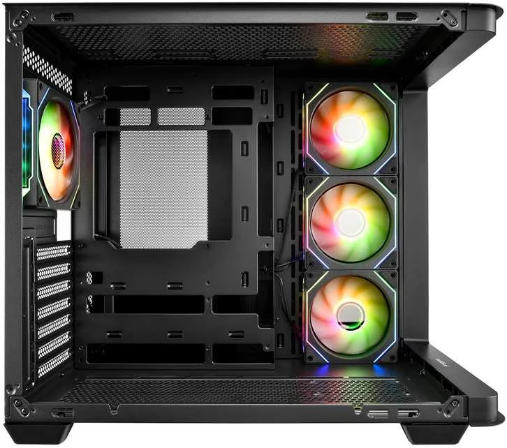 Kompiuterio korpusas FSP M580-BA, Midi Tower, juodas, Tempered Glass x 2