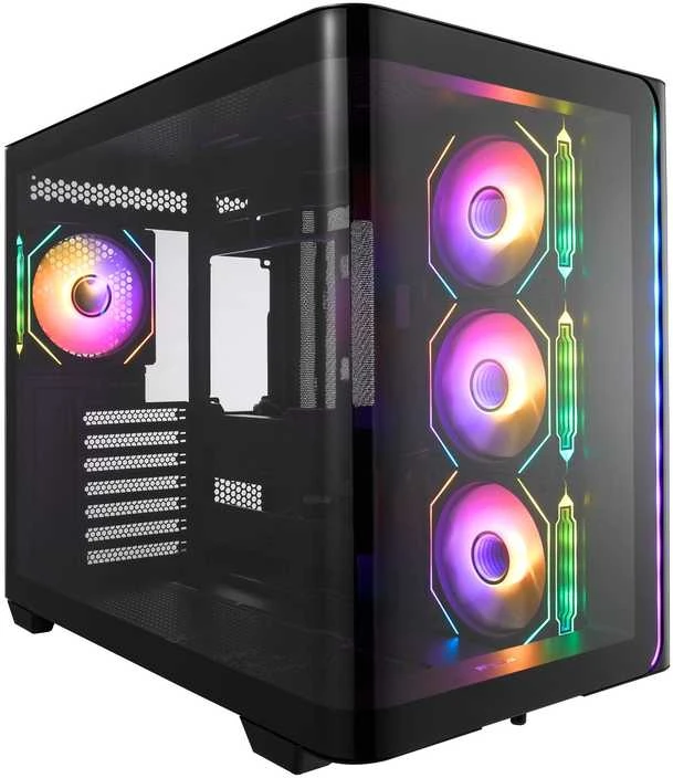 Kompiuterio korpusas FSP M580-BA, Midi Tower, juodas, Tempered Glass x 2