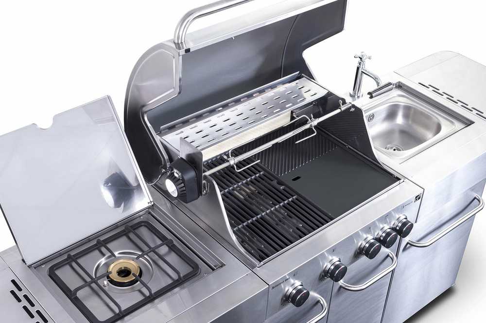 G21 Arizona dujinė kepsninė, BBQ Premium Line virtuvė, 6 degikliai, Dovana slėgio mažinimo vožtuvas