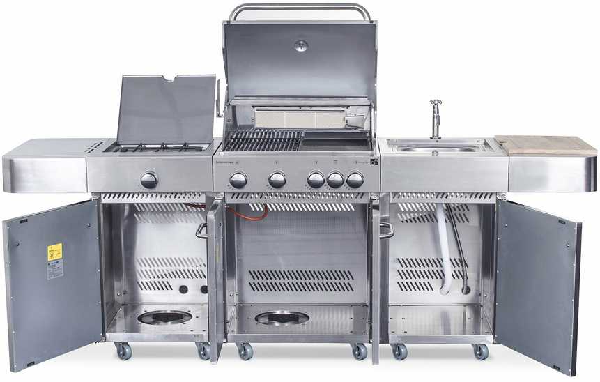 G21 Arizona dujinė kepsninė, BBQ Premium Line virtuvė, 6 degikliai, Dovana slėgio mažinimo vožtuvas