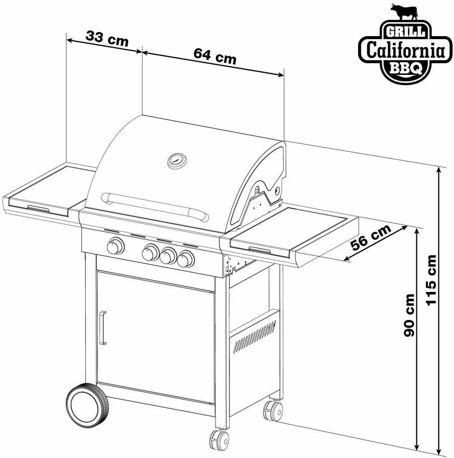 G21 California Grillis dujinė soda 13,7 kW 62 cm x 44 cm