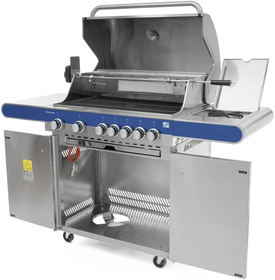 G21 BBQ Florida Gas Grilis, 7 burners, total output 28 kW/hour