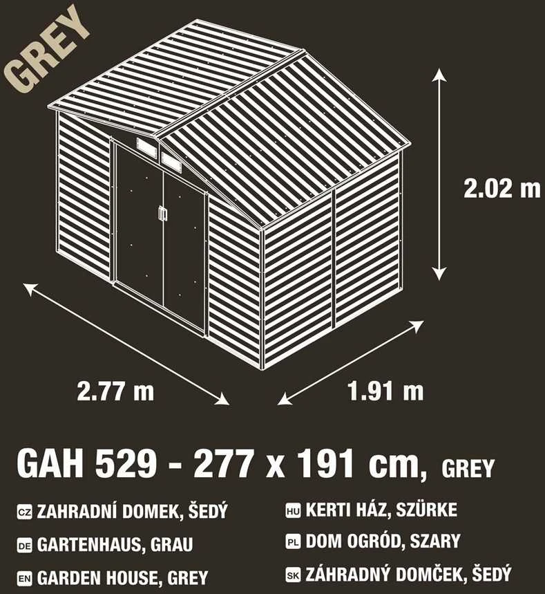 Sodo namelis G21 GAH 529 - 277 x 191 cm, pilkos spalvos (63900531)