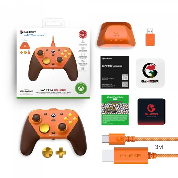 „GameSir G7 Pro“ universalus „Bluetooth“ žaidimų valdiklis „XBOX“ serijos „X/S“ / „One“ oranžinis