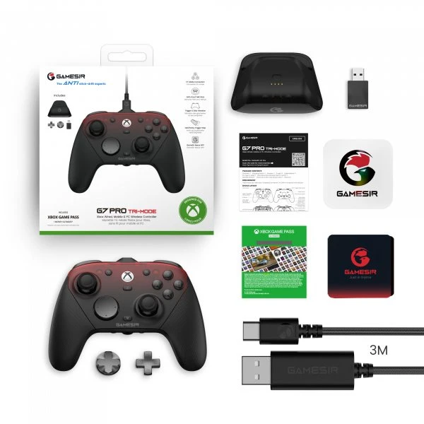 GameSir G7 Pro BK TRI-MODE Controller Juodas and Raudona