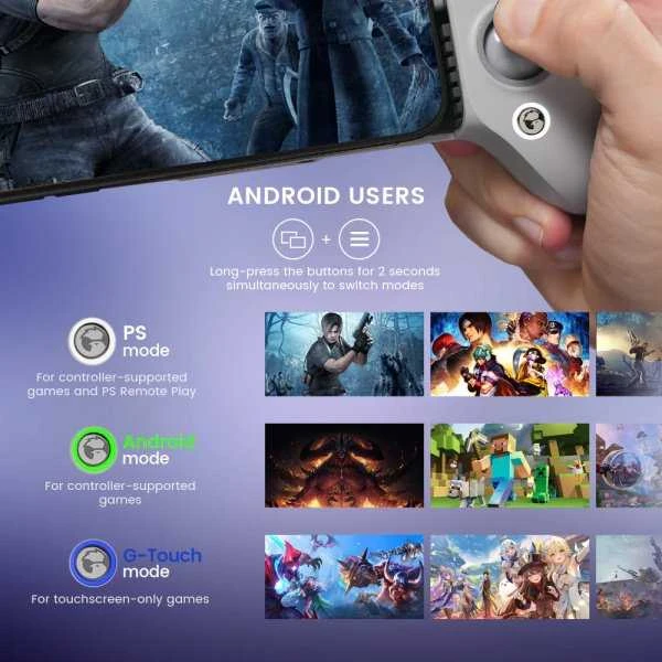 Gamesir Žaidimų valdiklis G8 Galileo USB-C su išmaniojo telefono laikikliu