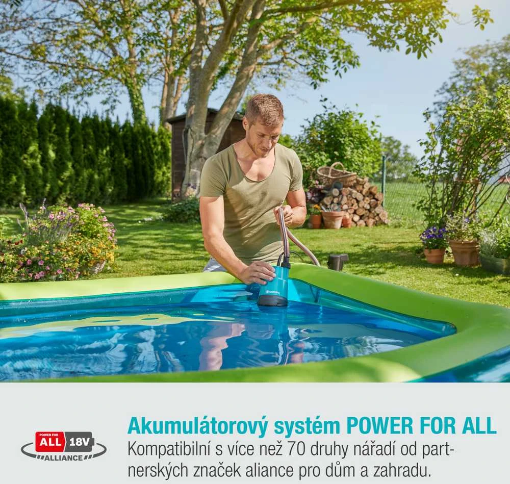 Gardena Akumuliatorinis panardinamas siurblys švariam vandeniui 2000/2 18V P4A