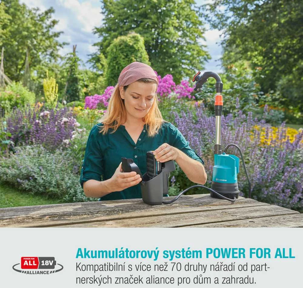Gardena Akumuliatorinis lietaus vandens siurblys 2000/2 18V P4A