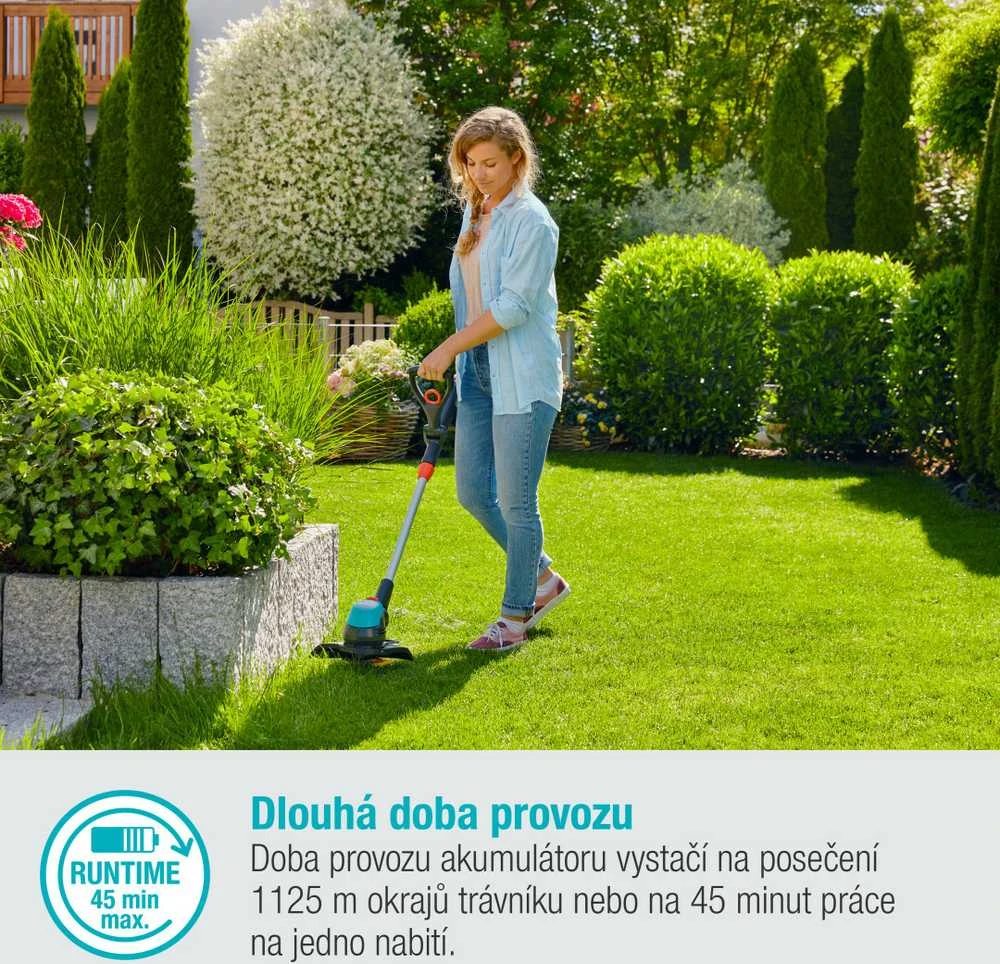 Gardena akumuliatorinė žoliapjovė EasyCut 23/18V P4A 18V pilnas komplektas