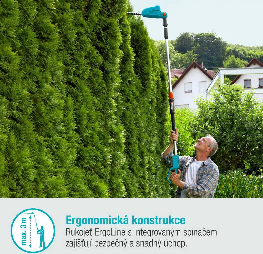 Akumuliatorinės teleskopinės gyvatvorių žirklės Gardena THS 42/18V P4A