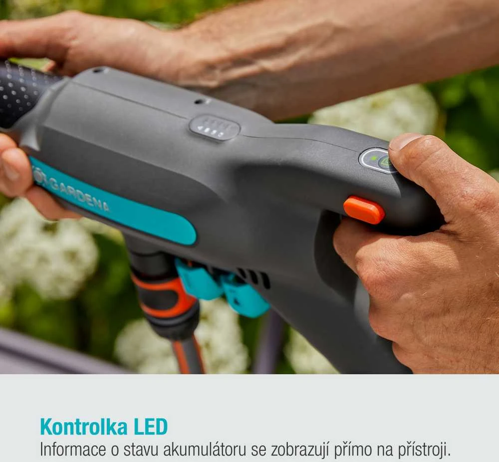 Vidutinio slėgio akumuliatorinės plovyklos Gardena AquaClean 24 / 18V P4A Premium rinkinys