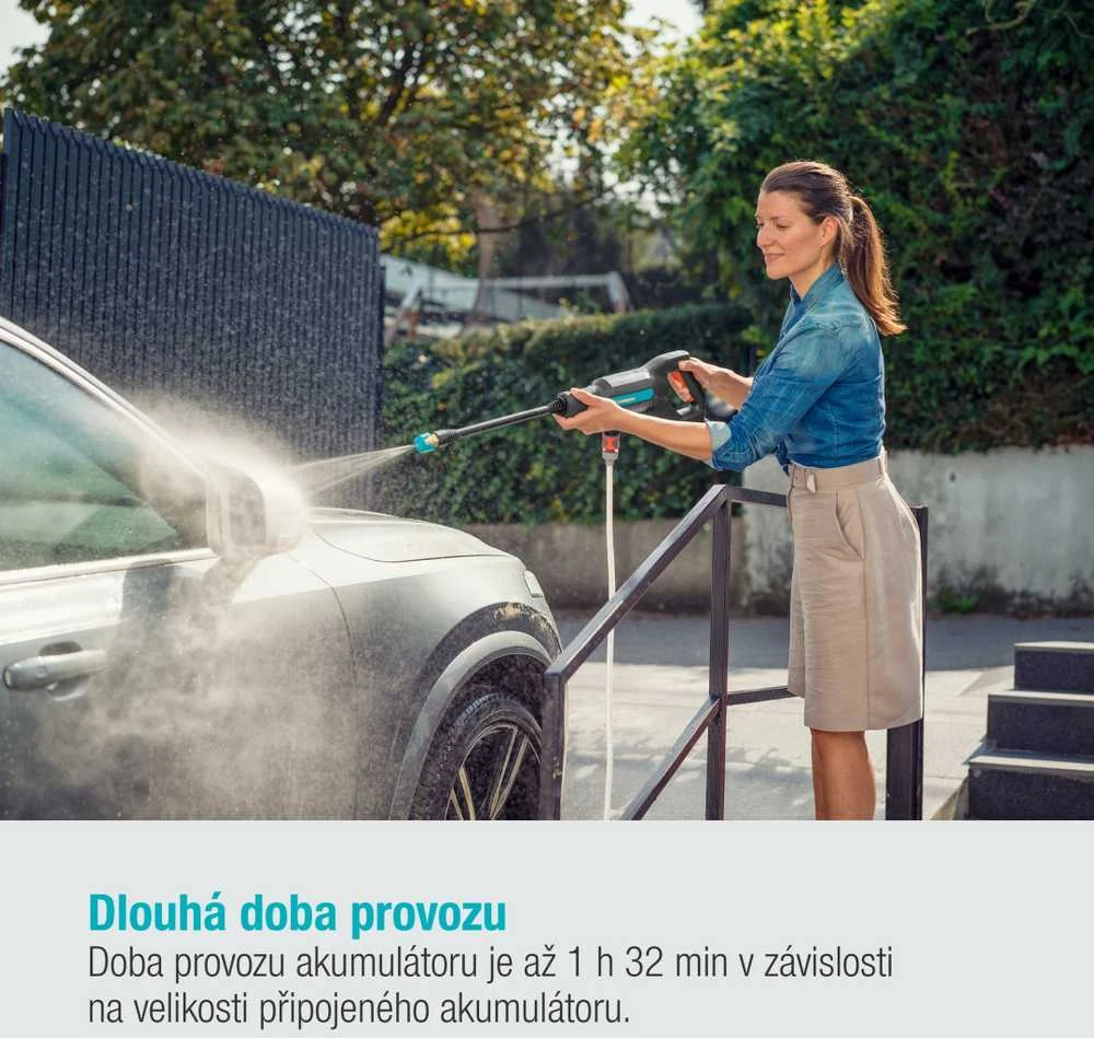 Gardena Vidutinio slėgio akumuliatorinė plovykla „AquaClean 24 / 18V P4A“ solo, 14800-55