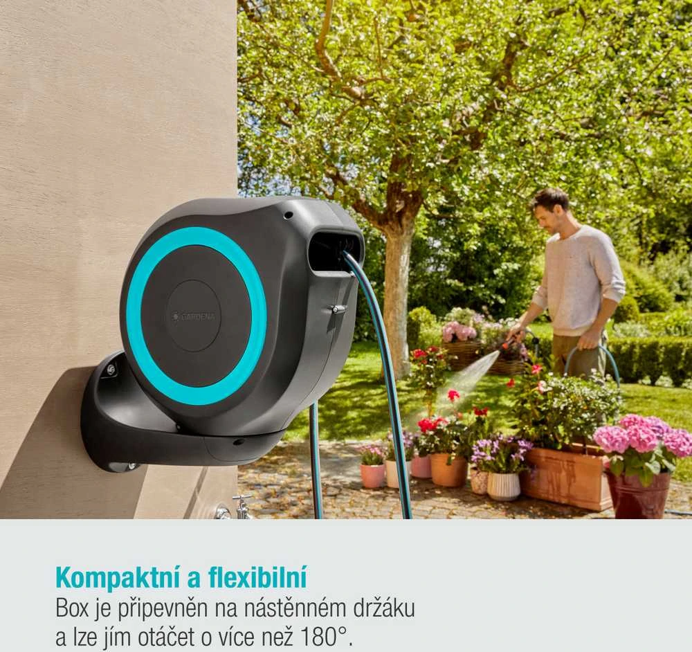 Prie sienos tvirtinama žarnos ritė Gardena "RollUp M" 18610-20, 970473101
