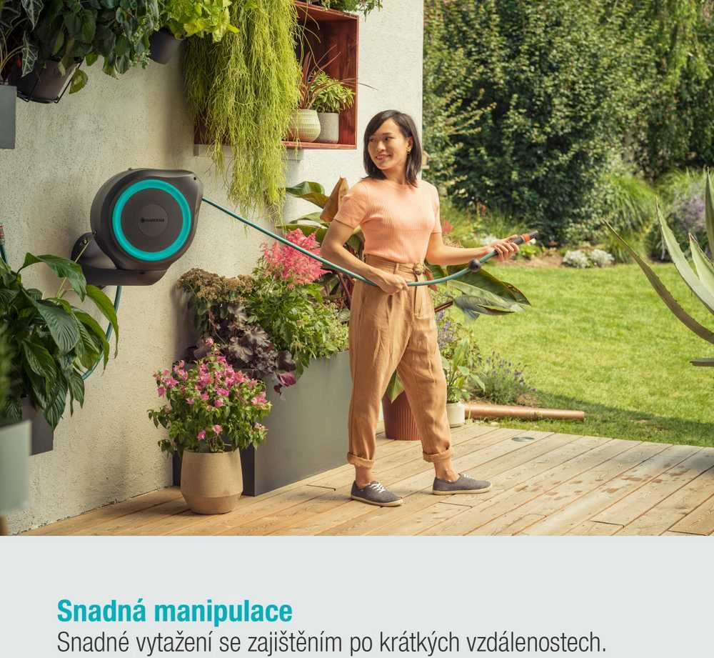 Prie sienos tvirtinama žarnos ritė Gardena "RollUp M" 18610-20, 970473101