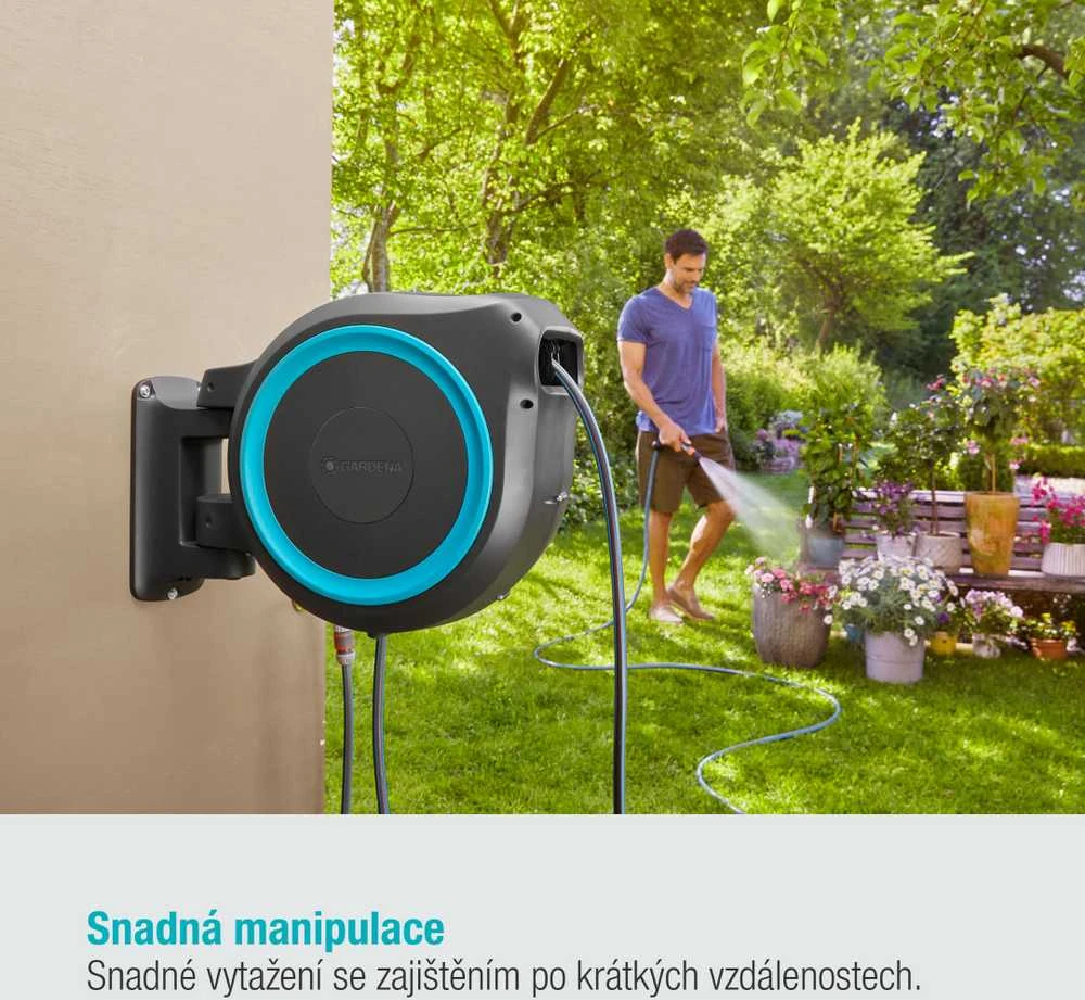Gardena sieninė automatinė ritė žarnai "RollUp M/L" 25m, 13mm