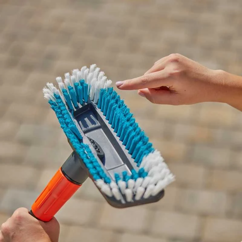 GARDENA Cleansystem plovimo rinkinys kietas su rankena M, plovimo šepetys (pilkas/turkis, darbinis plotis 27cm)