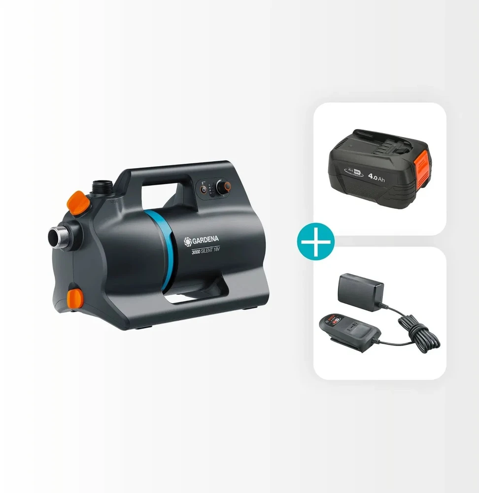 Gardena Akumuliatorinis sodo siurblio 3000 18V P4A rinkinys