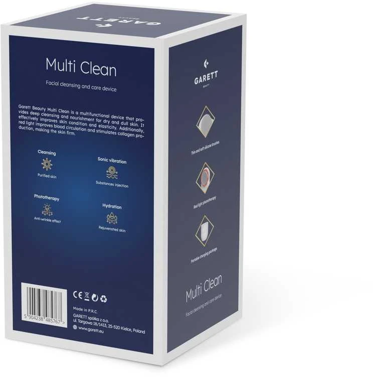 Garett Beauty Multi Clean Veido valymo ir odos priežiūros prietaisas, baltas