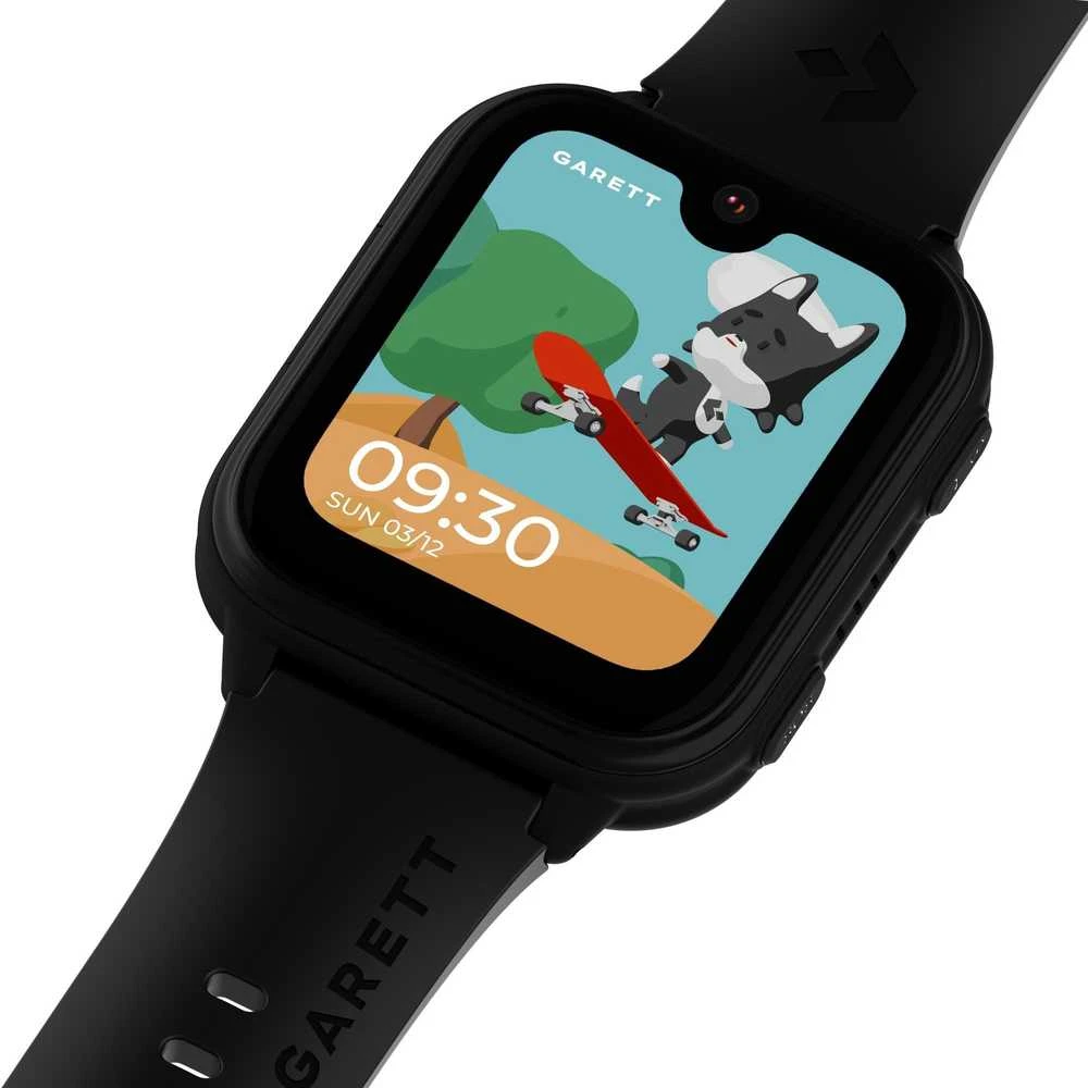 Išmanusis laikrodis su lietuvišku meniu Garett Kids Vibe AI 4G su GPS, kamera, Juodas