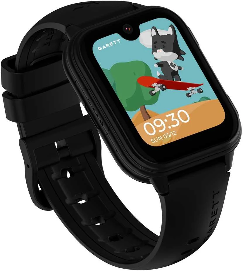 Išmanusis laikrodis su lietuvišku meniu Garett Kids Vibe AI 4G su GPS, kamera, Juodas