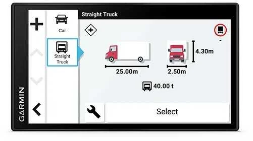 Sunkvežimių palydovinė navigacija Garmin dēzl LGV610 6" su „Live Traffic“