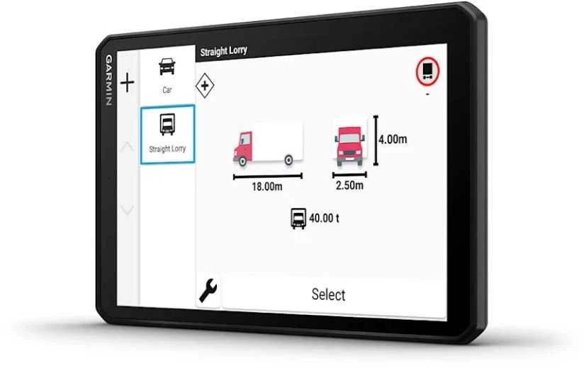 Garmin dēzl™ LGV820 8″ sunkvežimių navigatoriai su GPS