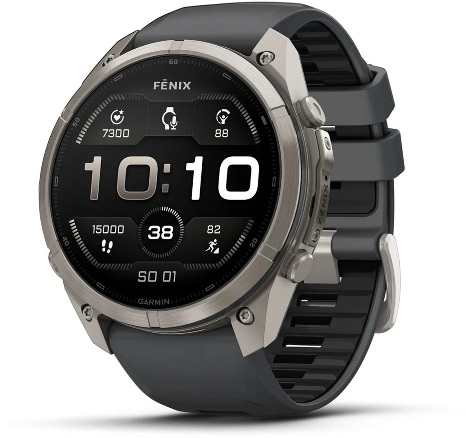 Išmanusis laikrodis Garmin fenix 9 Pro – inReach, 51mm, Titanium with Graphite/Juodas Silicone Band