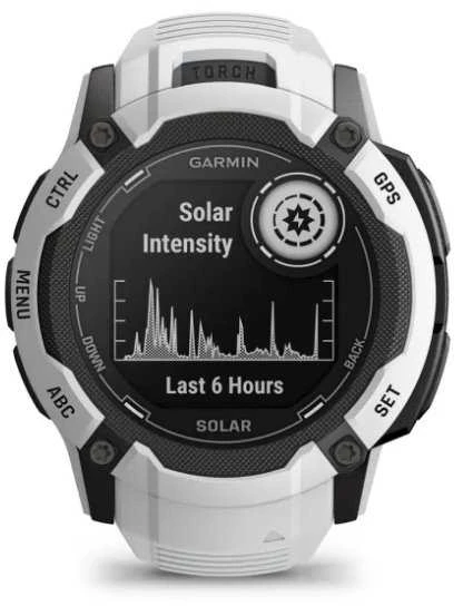 Išmanusis laikrodis Garmin Instinct 2X Solar, Juodos ir baltos spalvų korpusas su baltos spalvos dirželiu