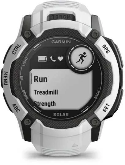 Išmanusis laikrodis Garmin Instinct 2X Solar, Juodos ir baltos spalvų korpusas su baltos spalvos dirželiu