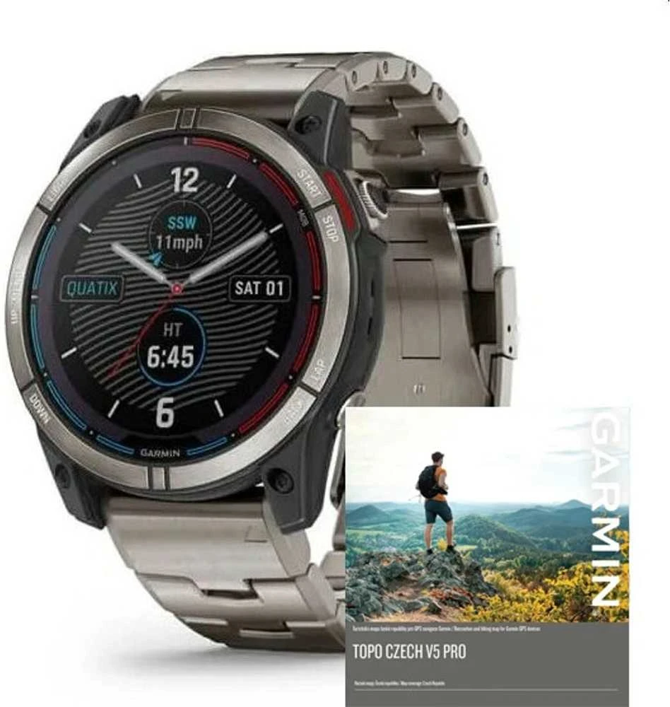 Išmanusis laikrodis Quatix 7X Solar Edition, Titaninis apvadas su titaniniu dirželiu