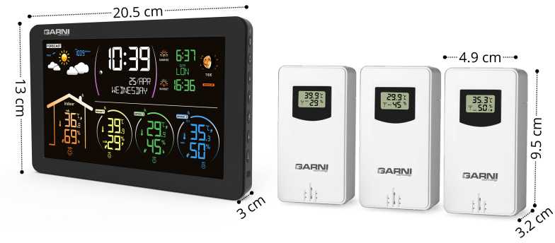 Garni Technology GARNI 580 Line - Orų stotis su 3 belaidžiais jutikliais